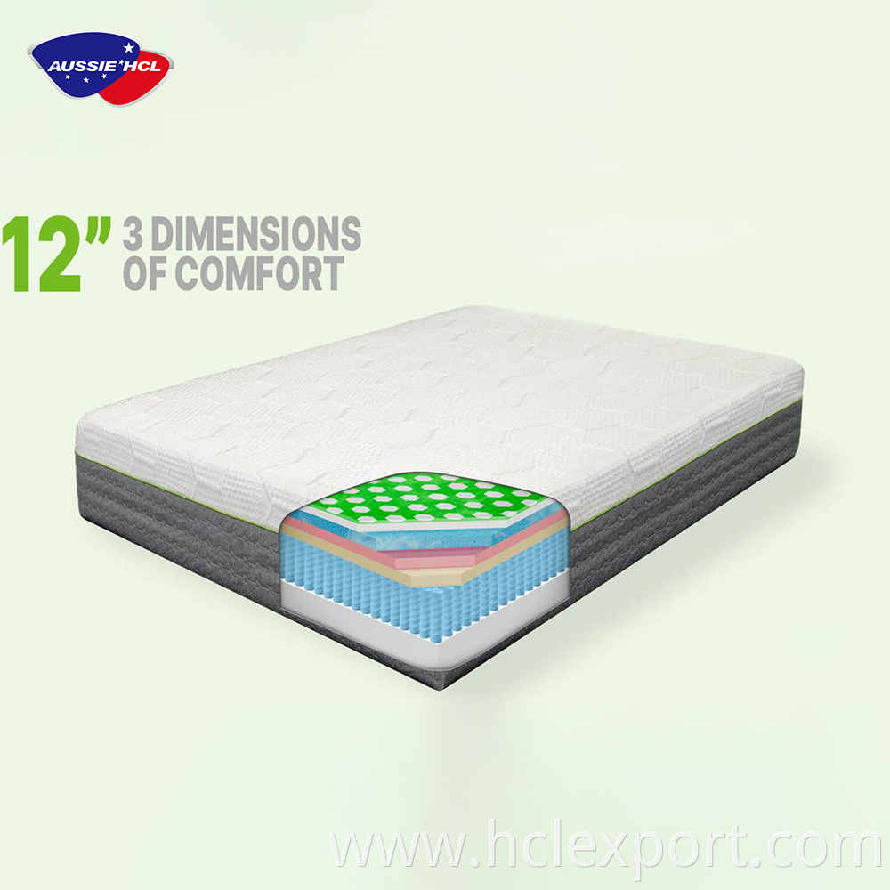 Hybrid sleep well twin double king queen size cover mattresses protector waterproof pocket spring gel memory foam mattress